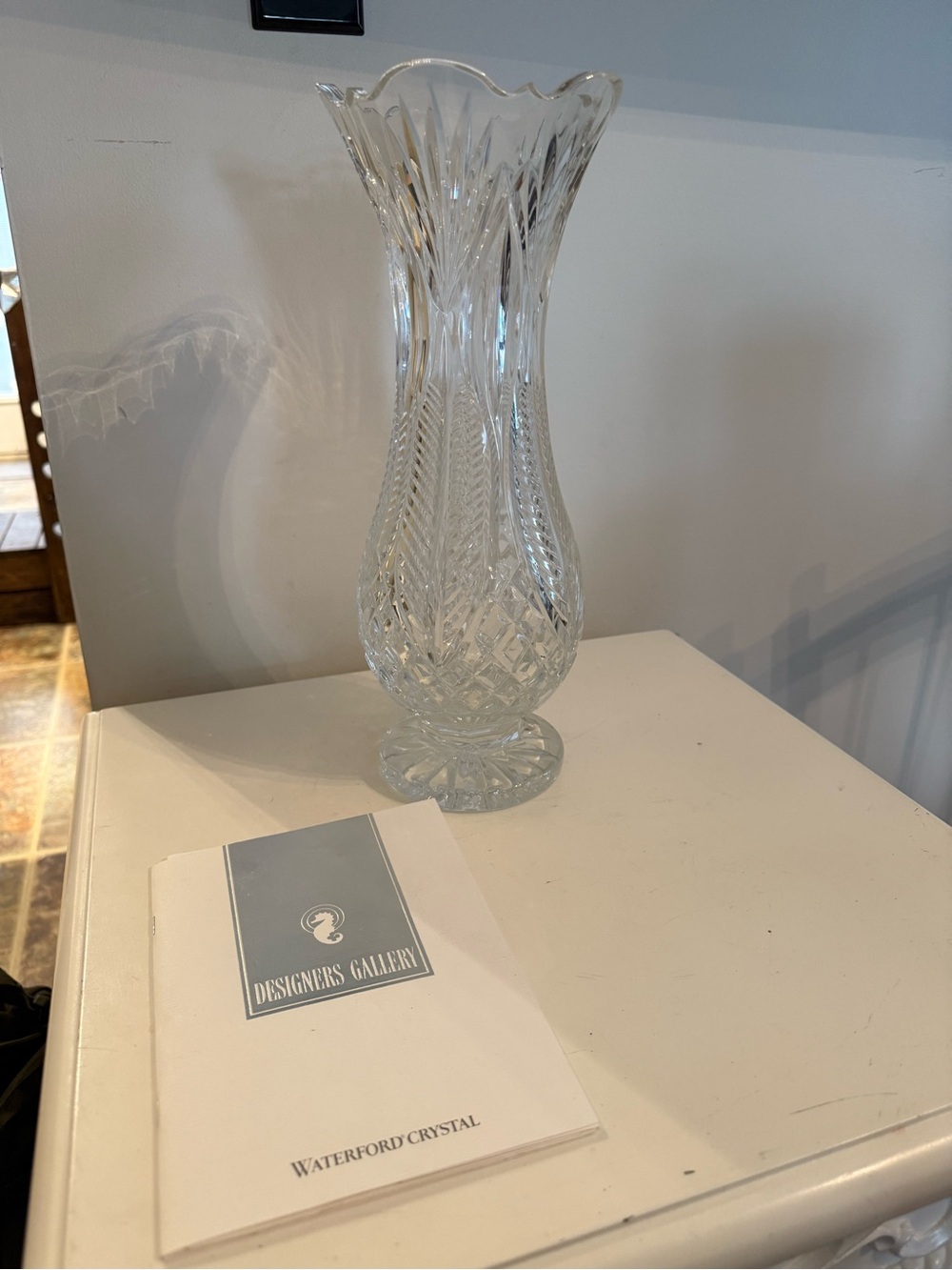 Waterford Crystal Clear Cut Crystal Trumpet Vase